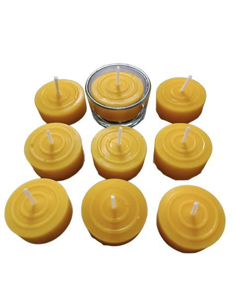 Teelichtset mit Glas und 9 Teelichtern
